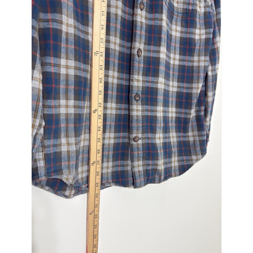Duluth Trading Co Button Down Shirt Men’s Blue Plaid Flannel Workwear Casual S - Picture 7 of 10